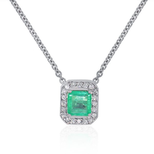 Emerald and diamond necklace