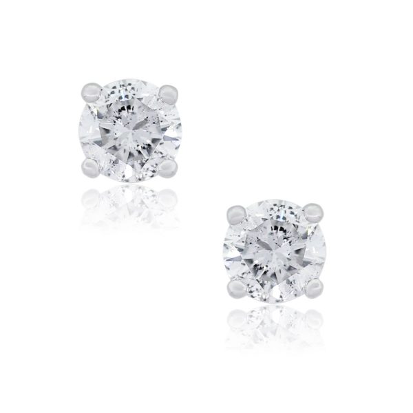 14k White Gold 1.53ctw Diamond Stud Earrings