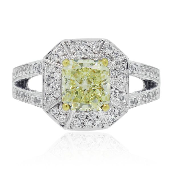 White Gold Fancy Yellow Diamond Ring