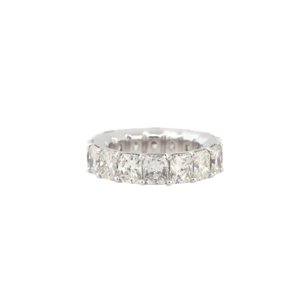 18k White Gold 9.95ctw Radiant Cut Diamond Eternity Band