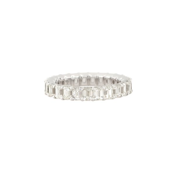 18k White Gold 4.53ctw Emerald Cut Diamond Eternity Band