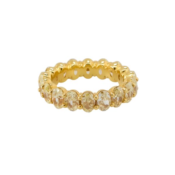 18k Yellow Gold 6.62ctw Fancy Yellow Oval Cut Eternity Band