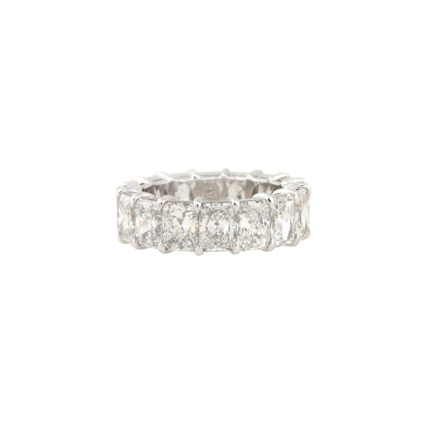 Platinum 9.27ctw Radiant Cut Diamond Eternity Ring