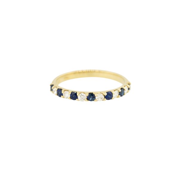 14k Yellow Gold 0.36ctw Sapphire and 0.23ctw Diamond Band