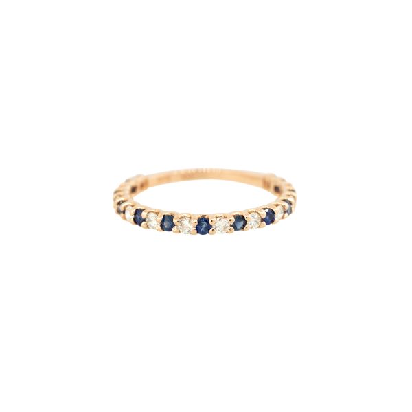 14k Rose Gold 0.48ctw Sapphire and 0.32ctw Diamond Band