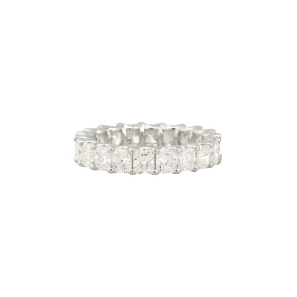 14k White Gold 4.01ctw Radiant Cut Diamond Eternity Band