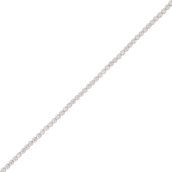 14k White Gold 0.91ctw Round Brilliant Diamond Tennis Bracelet