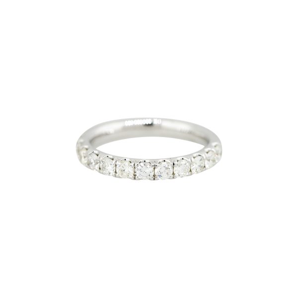 14k White Gold 0.97ctw Round Brilliant Diamond Half Way Band