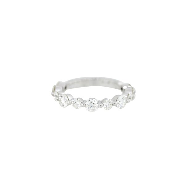 14k White Gold 1.56ctw Round Brilliant Alternating Sized Diamond Band