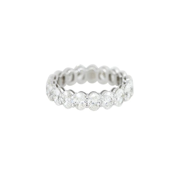 18k White Gold 4.61ctw Oval Cut Diamond Eternity Band