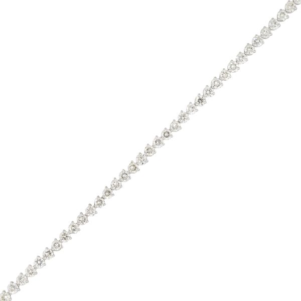 14k White Gold 3.61ctw Diamond Prong Set Tennis Bracelet