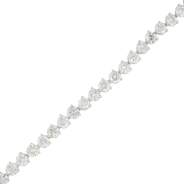 14k White Gold 14.86ctw Round Brilliant Diamond Tennis Bracelet