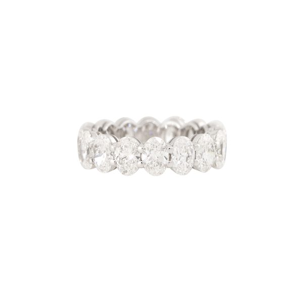 18k White Gold 6.26ctw Oval Cut Diamond Eternity Band