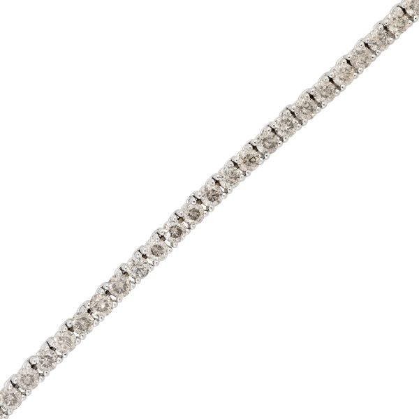 14k White Gold 59.41ctw Round Brilliant Diamond Tennis Necklace