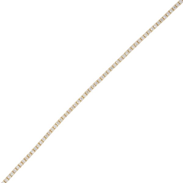 14k Yellow Gold 1.51ct Round Brilliant Cut Diamond Tennis Bracelet