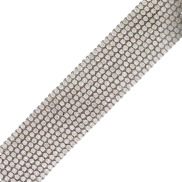 18k White Gold 27.9ct Diamond 9-Row Tennis Bracelet 