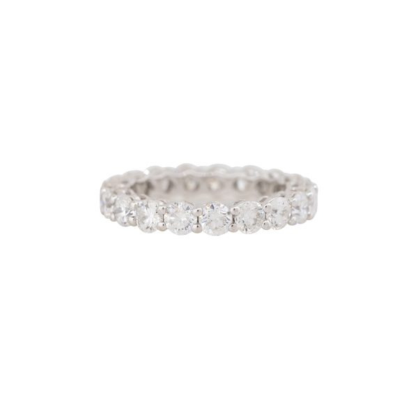 18k White Gold 3.57ctw Round Brilliant Cut Diamond Eternity Ring