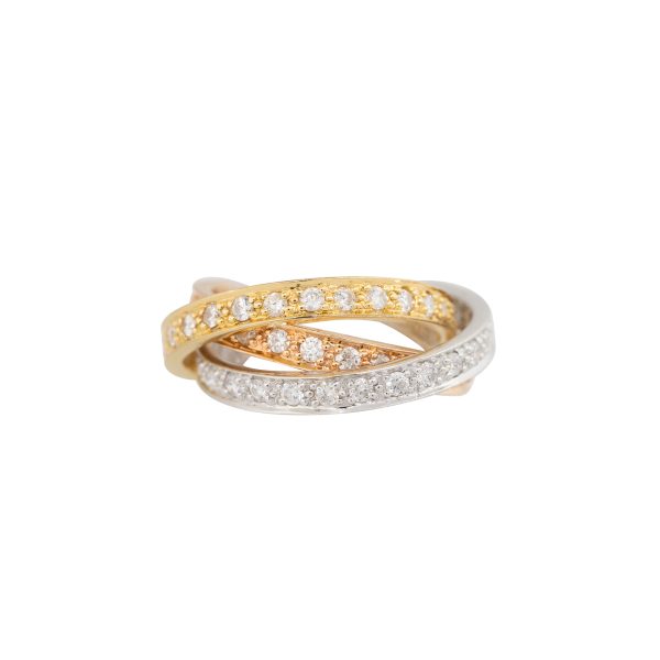 18k Tri-Color Gold 1.84ctw Diamond Rolling Ring