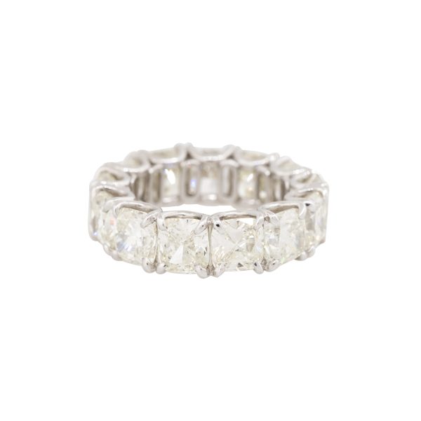 Platinum 13.44ctw Cushion Cut Diamond Eternity Band