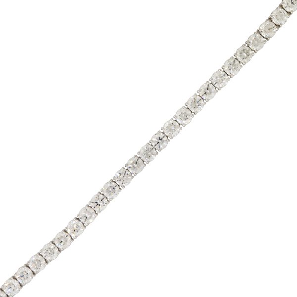 GIA 18k White Gold 17.51ctw Round Brilliant Cut Diamond Tennis Bracelet