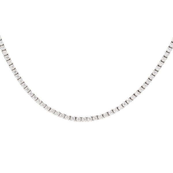 14k White Gold 2.82ctw Round Brilliant cut Diamond Tennis Necklace