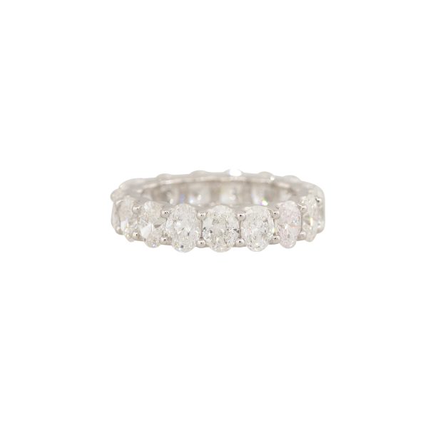 Platinum 5.25ctw Oval Cut Diamond Eternity Band