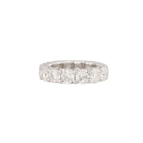 Platinum 7.12ctw Cushion Cut Diamond Eternity Band