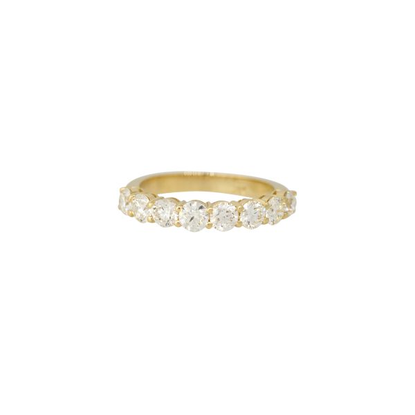 14k Yellow Gold 1.5ct Round Brilliant Cut Diamond Halfway Ring