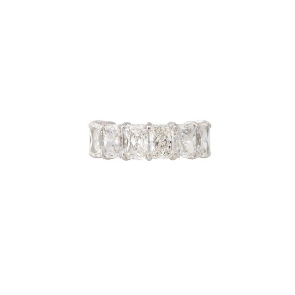 18k White Gold 4.51ctw Radiant Cut 6 Diamond Ring