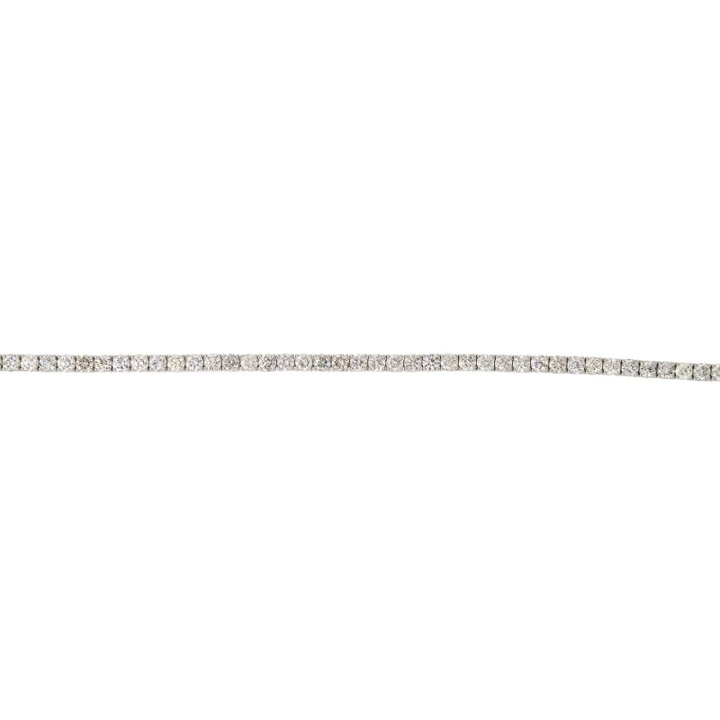 14k White Gold 6.81ctw Natural Round Brilliant Cut Diamond Tennis Bracelet