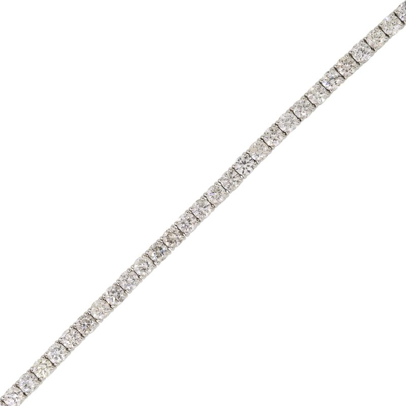 14k White Gold 6.81ctw Natural Round Brilliant Cut Diamond Tennis Bracelet