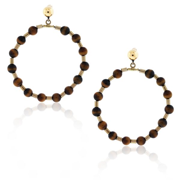 Tiger's Eye Hoop Earrings