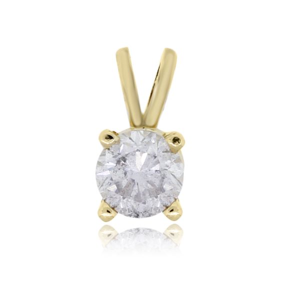 14k Yellow Gold 0.70ct Round Brilliant Diamond Pendant