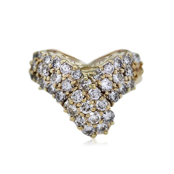 You are Viewing this Diamond V Shaped Cocktail Ring!