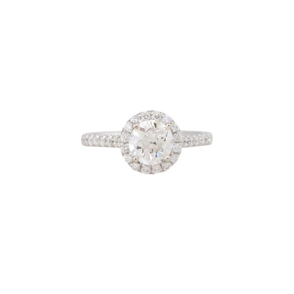 GIA Certified 14k White Gold 1.84ctw Old Euro Cut Diamond Engagement Ring