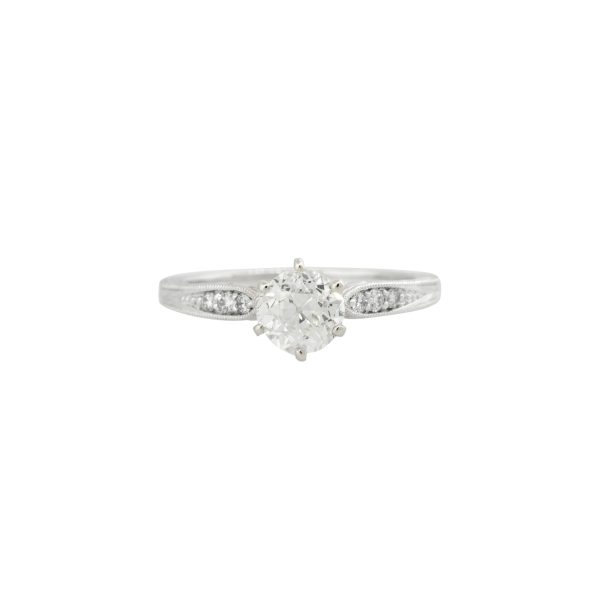 14k White Gold 1.10ctw Old European Cut Diamond Engagement Ring