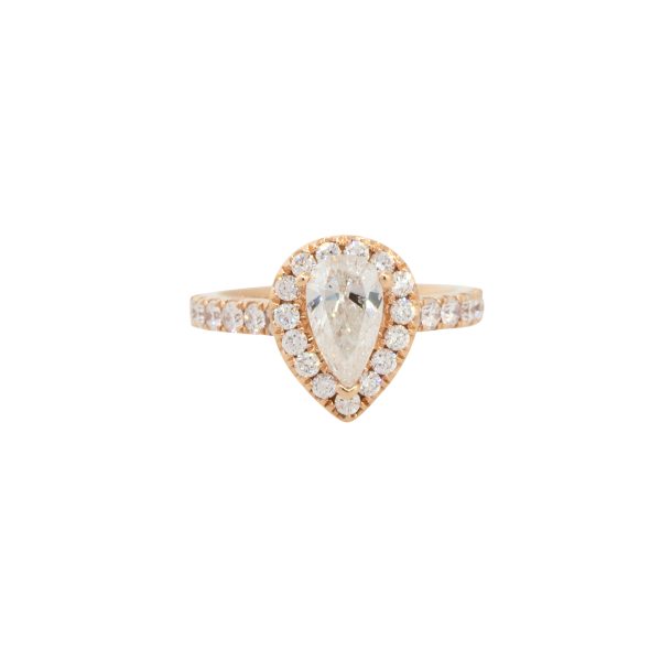 GIA Certified 18k Rose Gold 1.94ctw Pear Shaped Diamond Engagement Ring