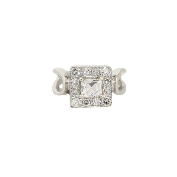 GIA Certified Platinum 1.61ctw Asscher Cut Diamond Engagement Ring