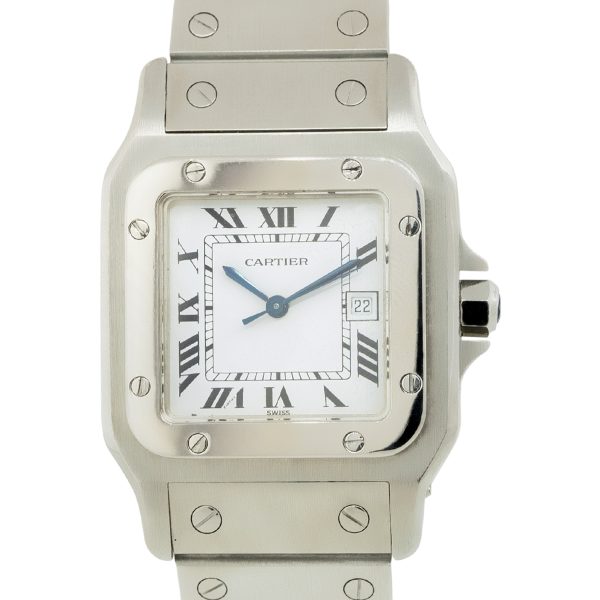 Cartier Santos Medium Size Silver Stainless Steel Watch