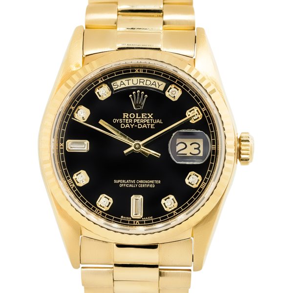 Rolex 18038 Day-Date Diamond Dial 18k Yellow Gold Watch