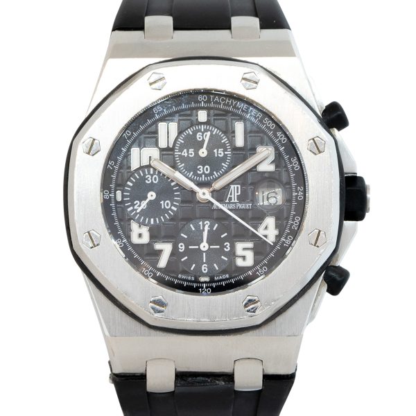 Audemars Piguet Royal Oak Stainless Steel Black Tapestry Dial Watch