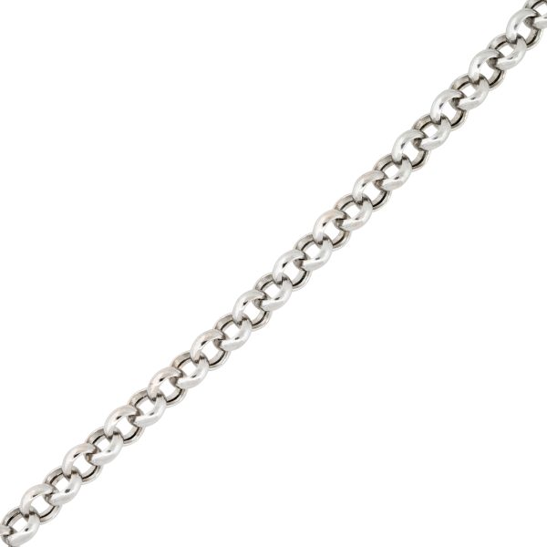 14k White Gold 19″ Men's 6mm Round Rolo Link Chain