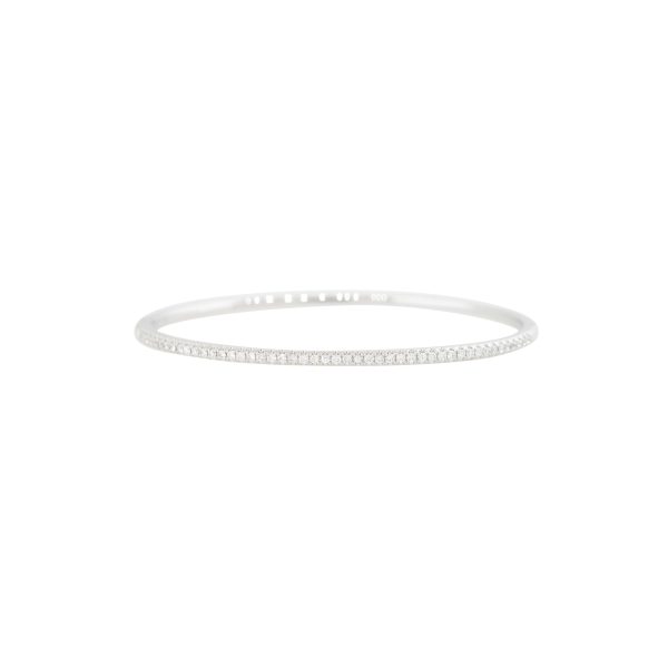 18k White Gold 0.50ctw Round Brilliant Cut Diamond Bangle Bracelet