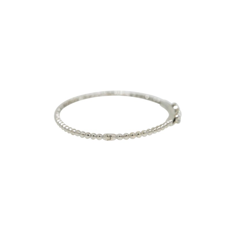 14k White Gold 0.24ctw Natural Round Brilliant Cut Floating Diamond Bangle Bracelet