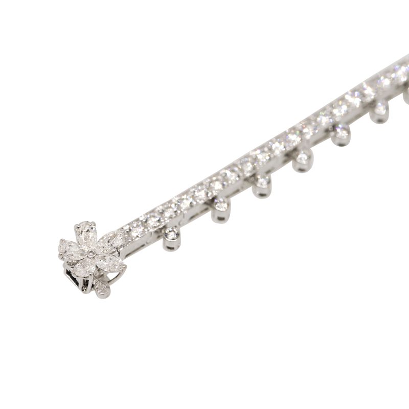 Graff 18k White Gold Natural 7.50 Carat Diamond Carissa Bracelet