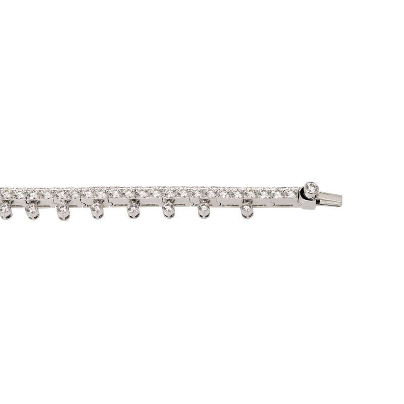 Graff 18k White Gold Natural 7.50 Carat Diamond Carissa Bracelet