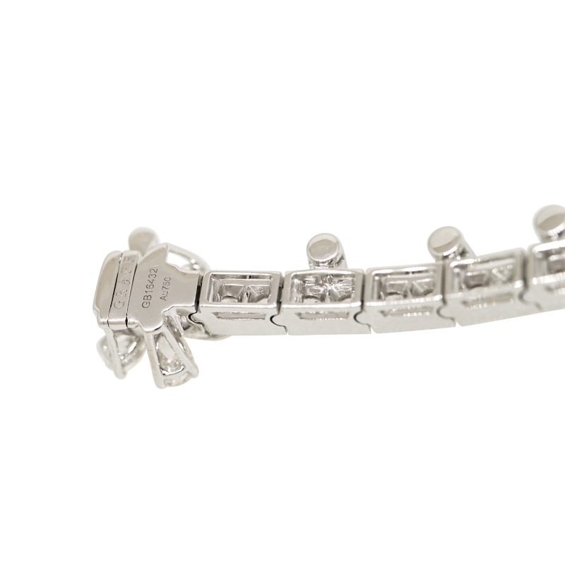 Graff 18k White Gold Natural 7.50 Carat Diamond Carissa Bracelet