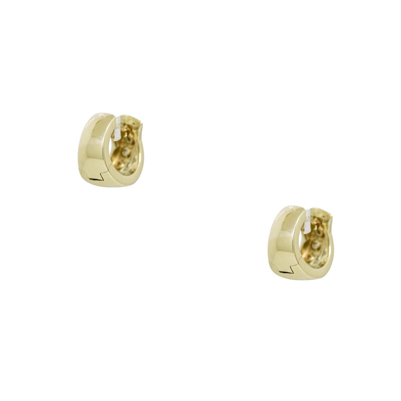 14k Yellow Gold Natural 0.10 Carat Diamond Sprinkle Huggie Earrings