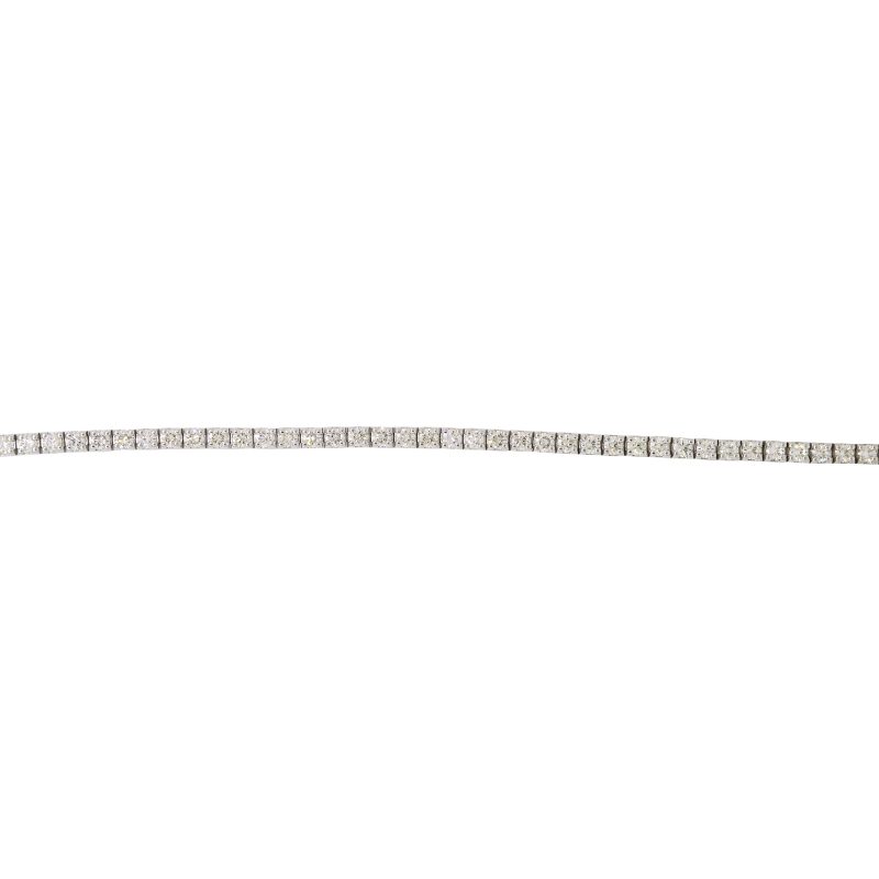 14k White Gold Natural 5 Carat Round Brilliant Cut Diamond Tennis Bracelet