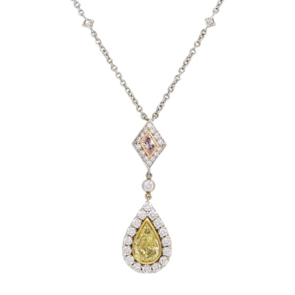 Christopher Designs 18k Tri Gold Diamond Necklace